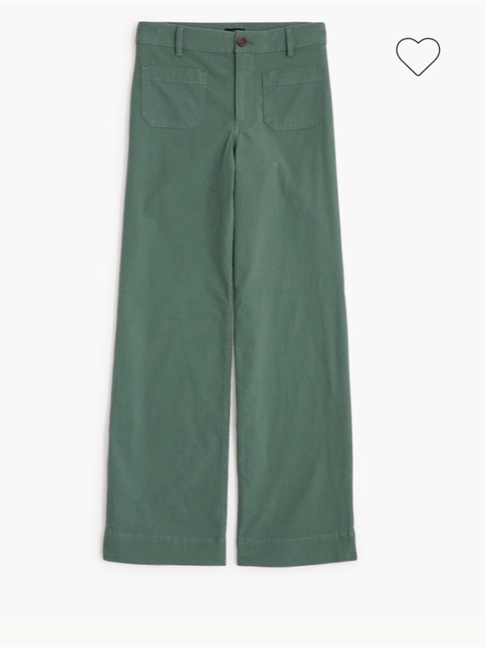 J. Crew Lizzie high-rise patch-pocket wide-leg pants Pale Spinach Sage Green 32